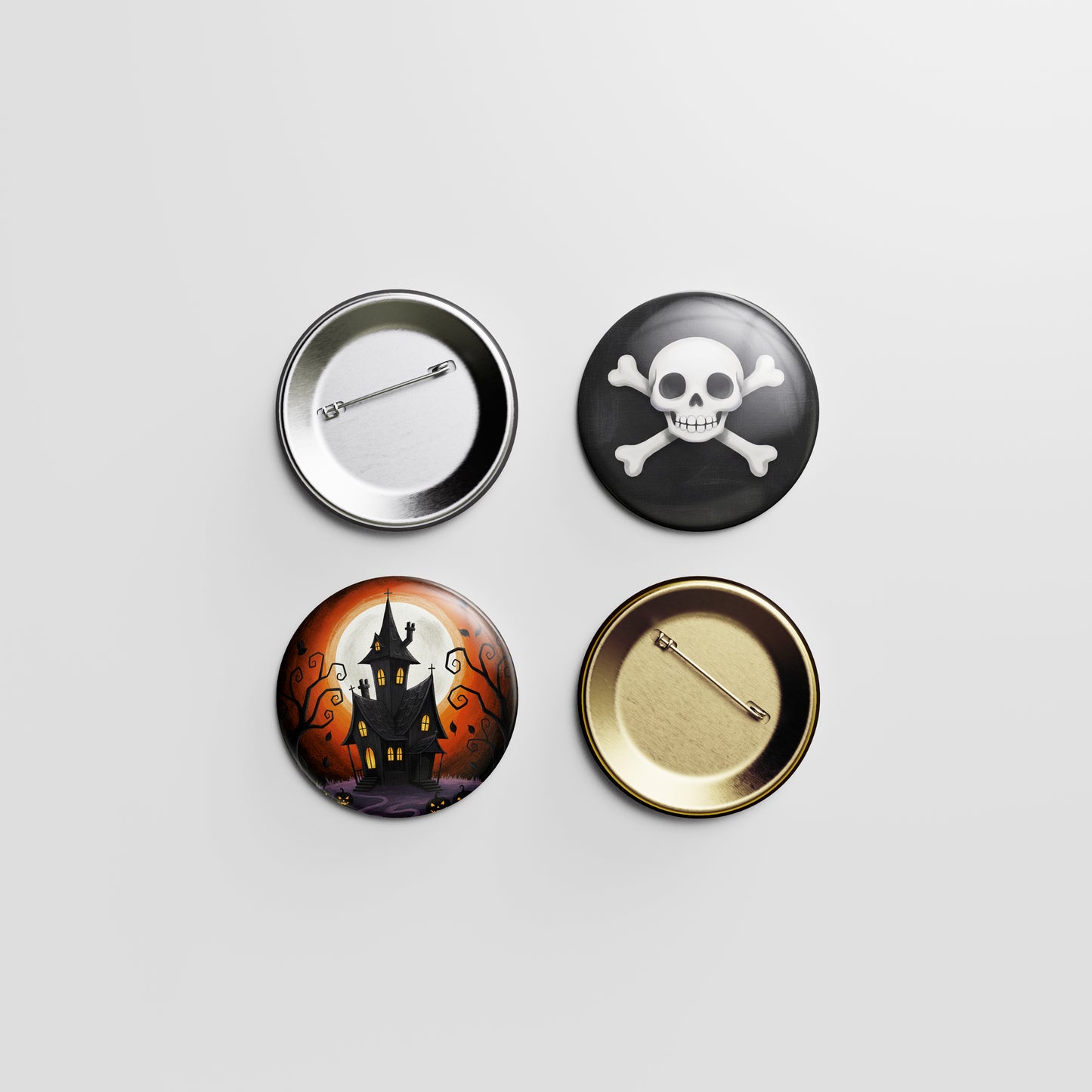 Skull and Crossbones Button Pin – Pirate Spook