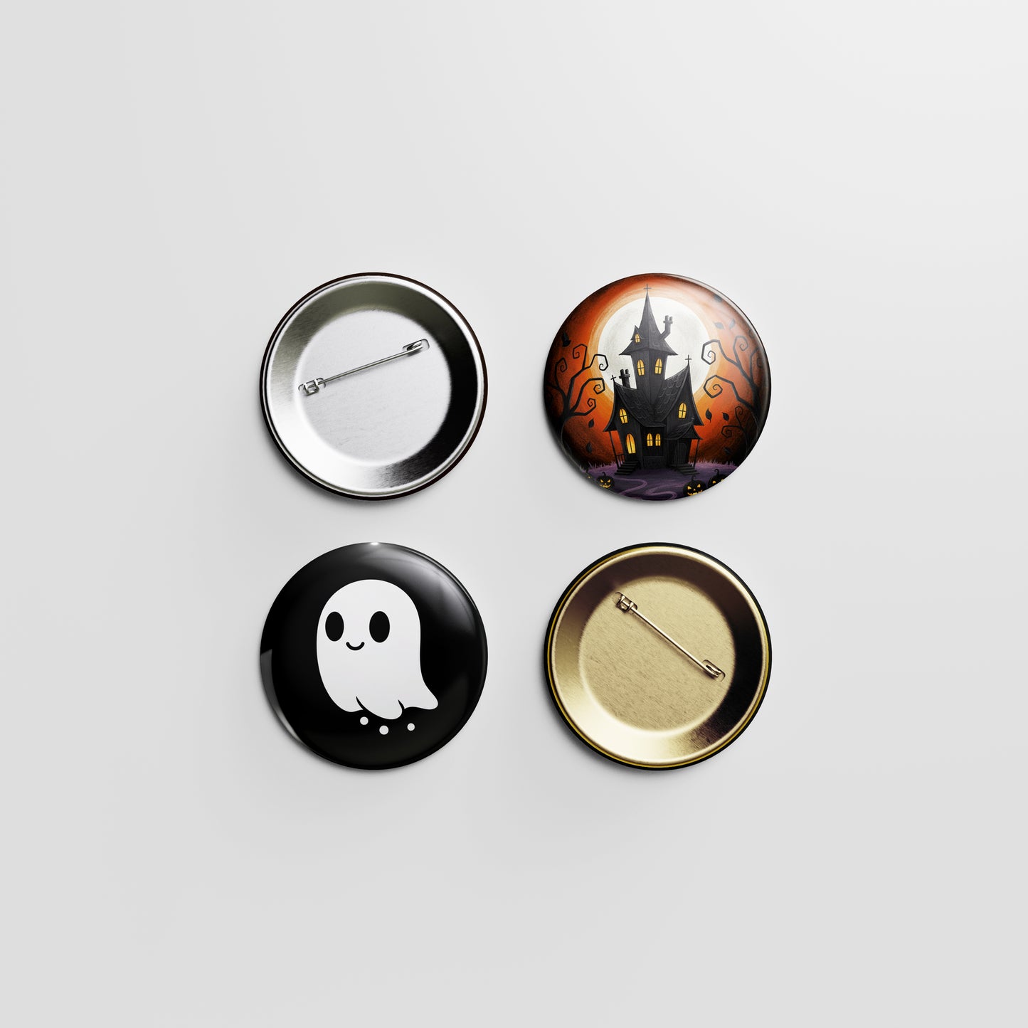 Haunted House Button Pin β Spooky Manor Vibes