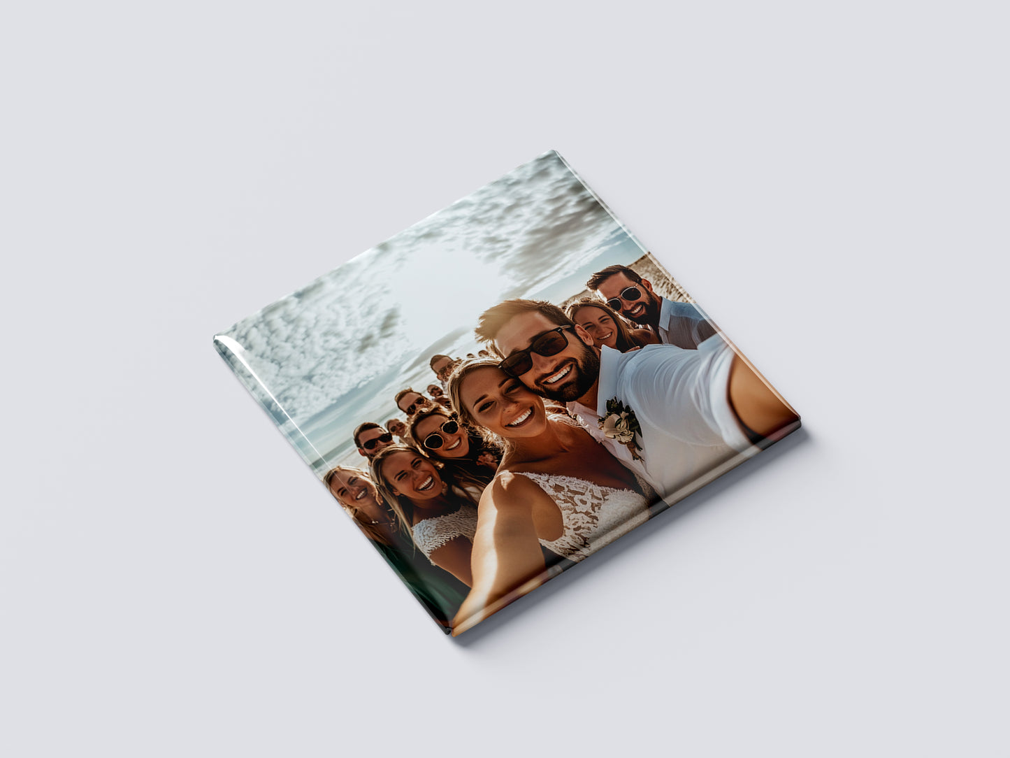 Bride & Groom Beach Selfie Magnet – Wedding Party Celebration