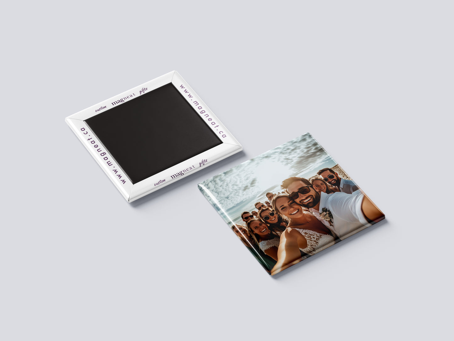 Bride & Groom Beach Selfie Magnet – Wedding Party Celebration