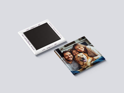 Family Magnet – Dad, Mom, Daughter & Pet Dog Keepsake