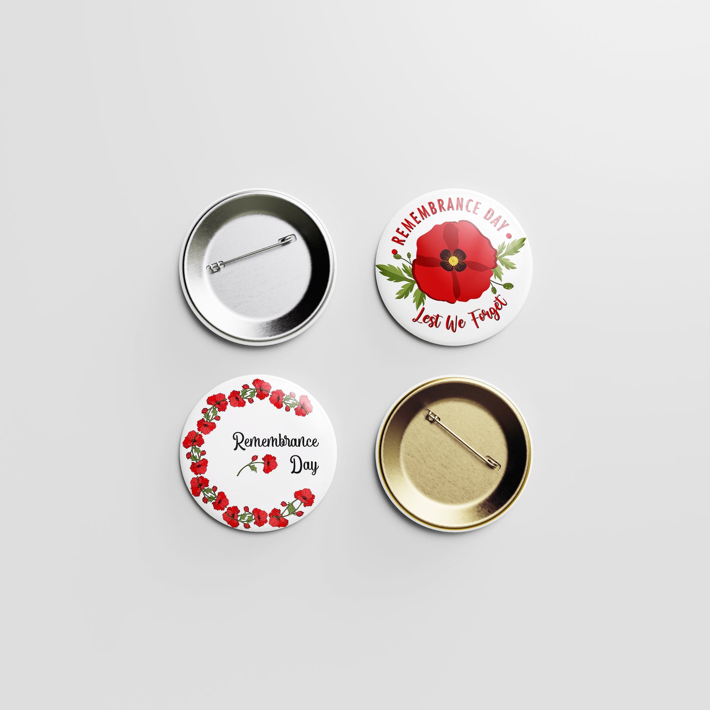 Remembrance Day Button Pin – Red Poppy Tribute