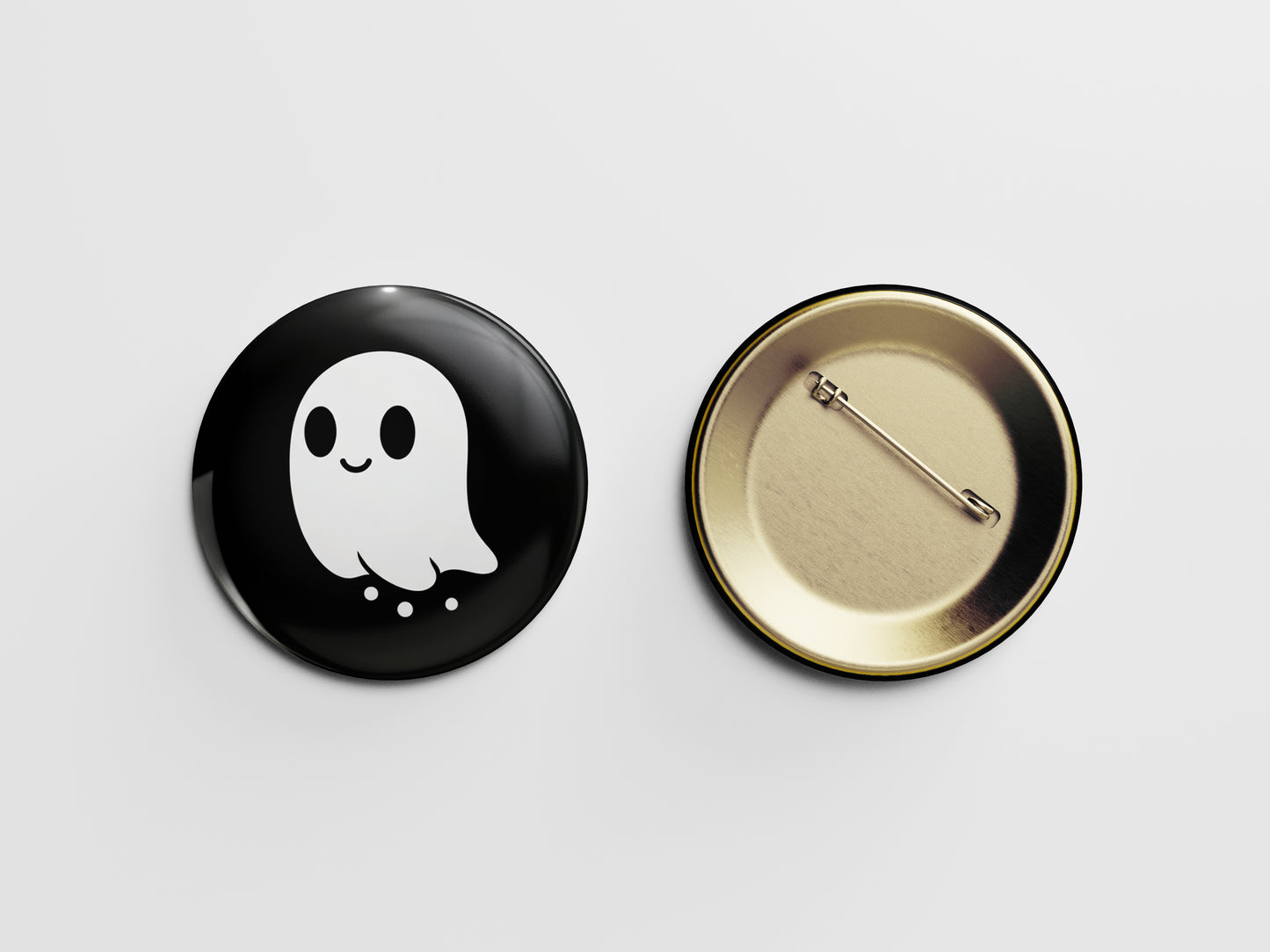 Cute Ghost Button Pin – Halloween Boo Buddy