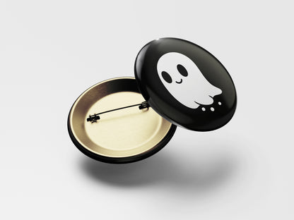 Cute Ghost Button Pin – Halloween Boo Buddy