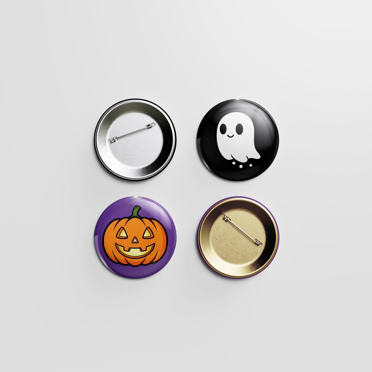 Cute Ghost Button Pin – Halloween Boo Buddy