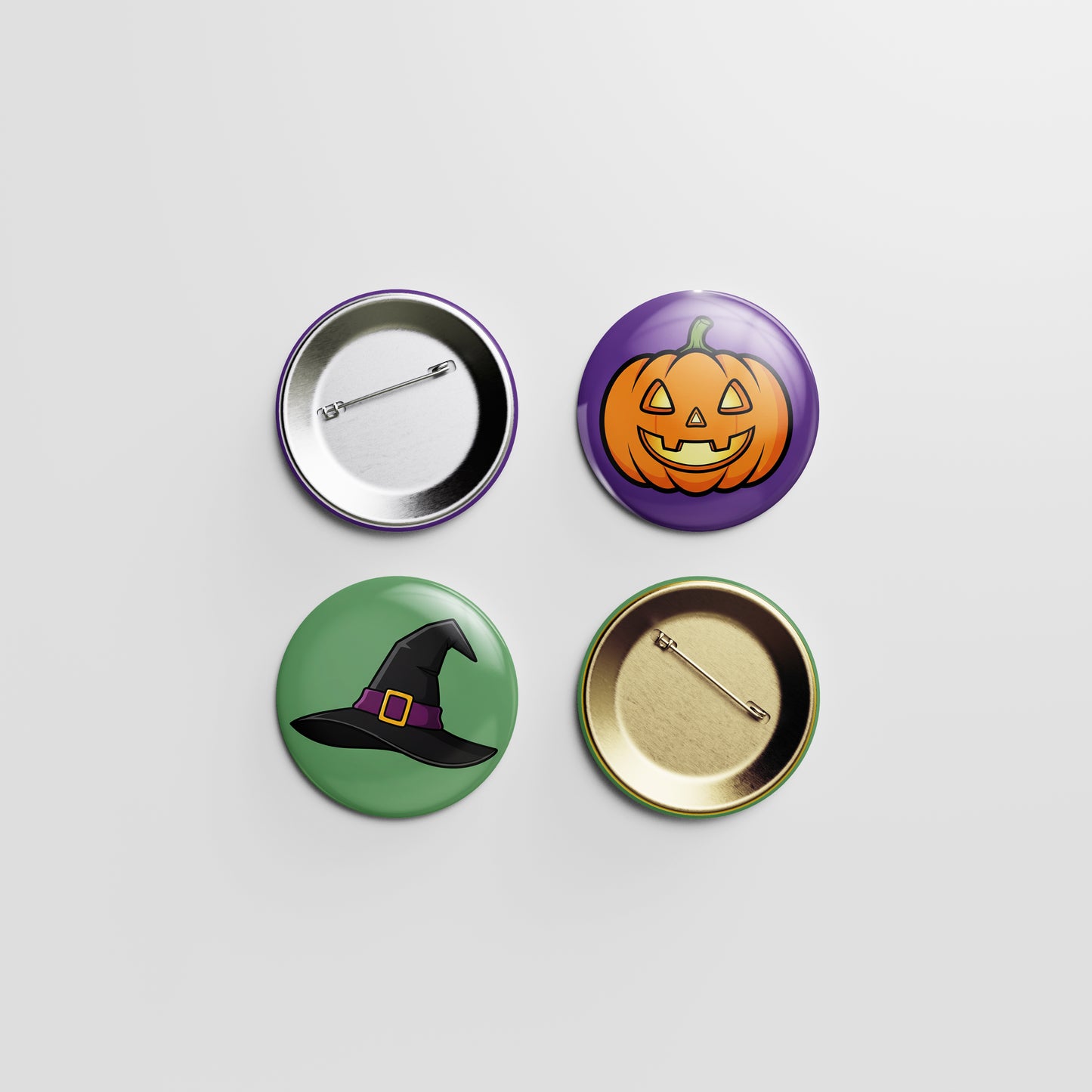 Smiling Jack‑O’‑Lantern Button Pin – Halloween Glow