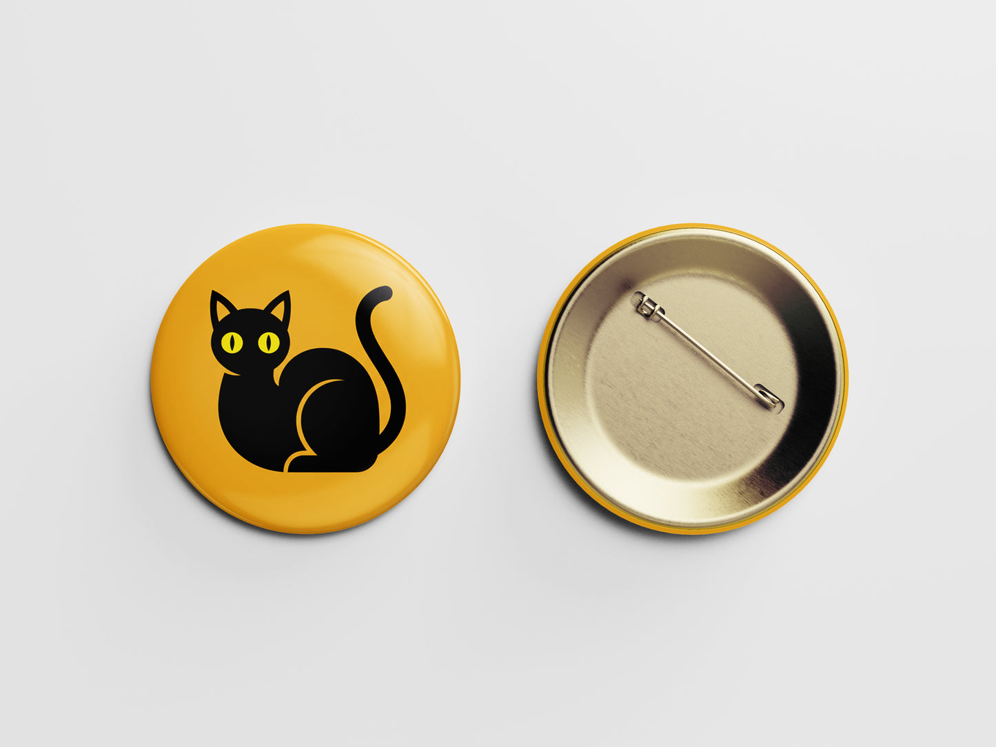 Black Cat Button Pin – Midnight Meow Magic