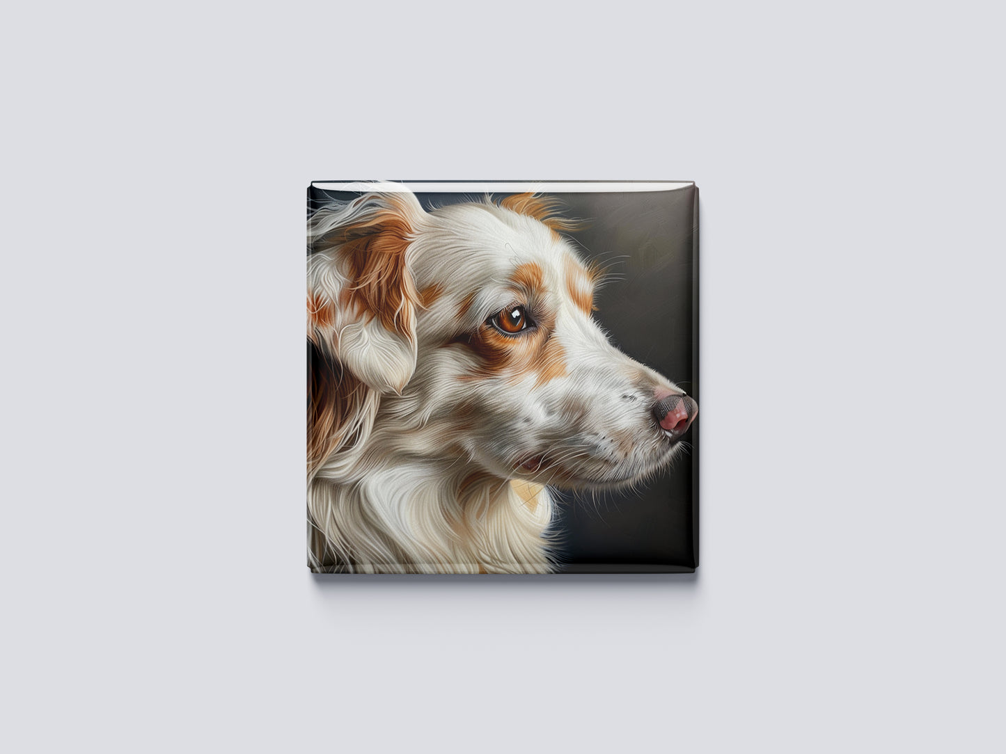 Custom Dog Portrait Magnet – Side View