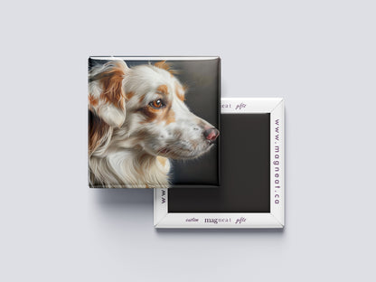 Custom Dog Portrait Magnet – Side View