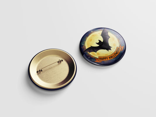Flying Bat Button Pin – Night Sky Soar