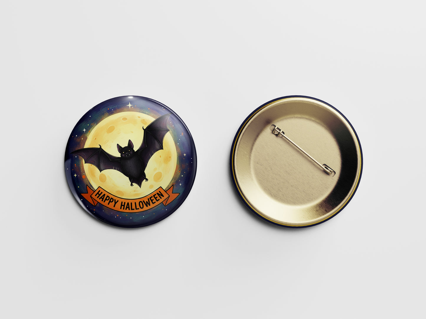 Flying Bat Button Pin – Night Sky Soar