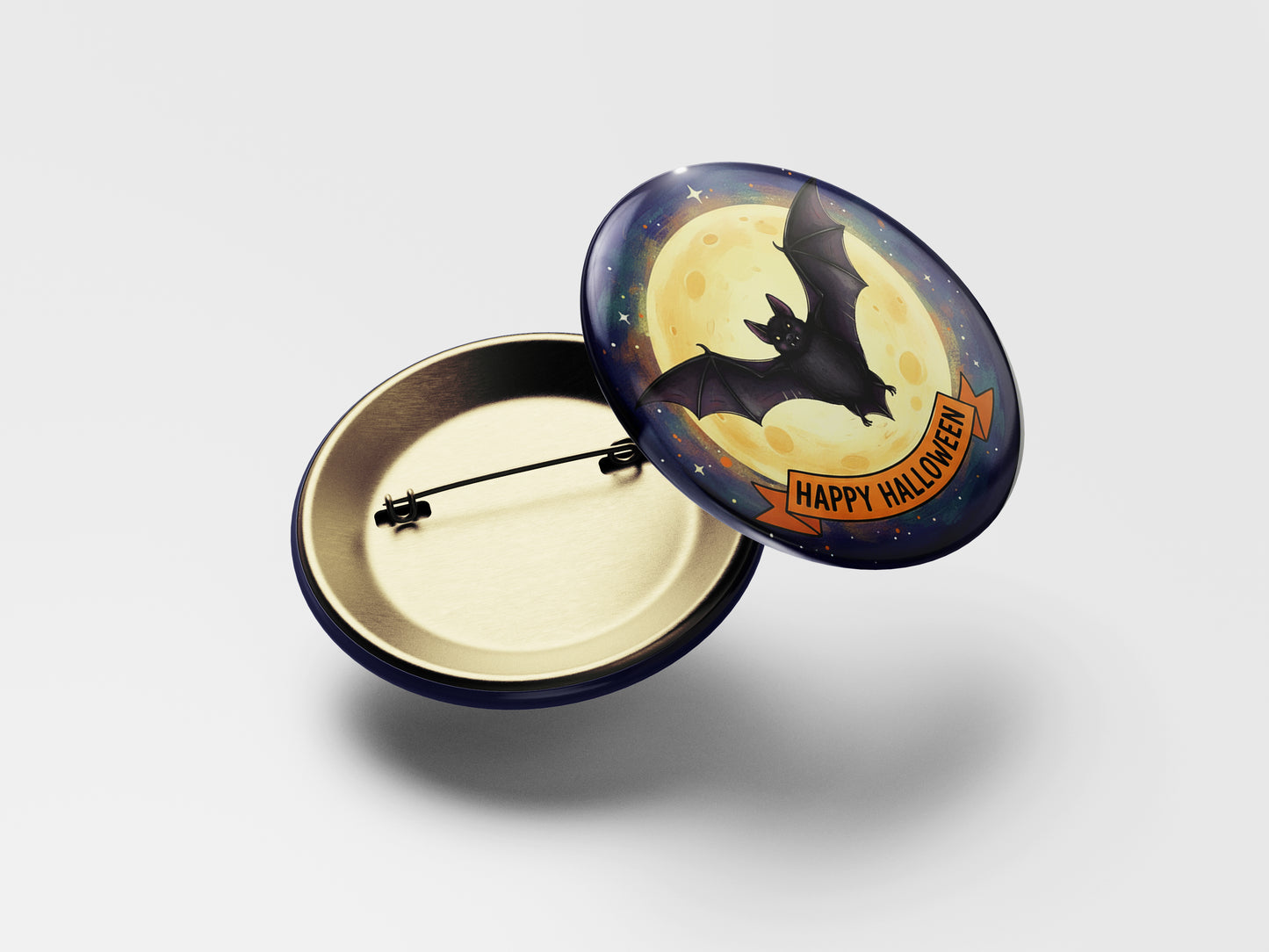 Flying Bat Button Pin – Night Sky Soar