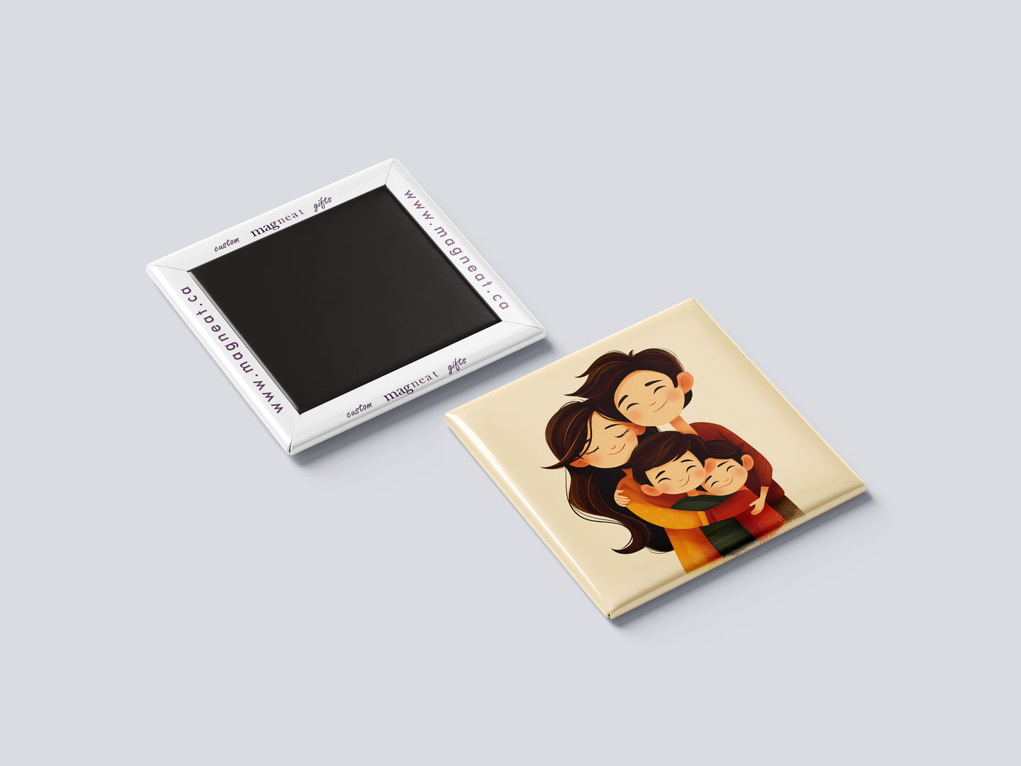 Family of 4 Illustration Magnet – Sweet & Warm Portrait