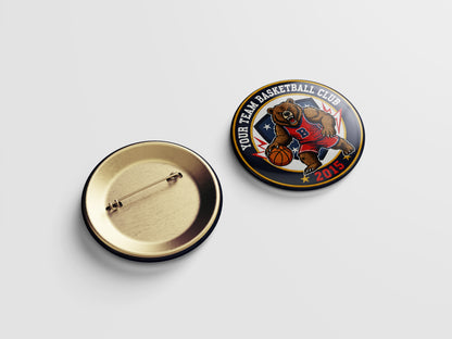 “Your Favorite Team” Basketball Button Pin