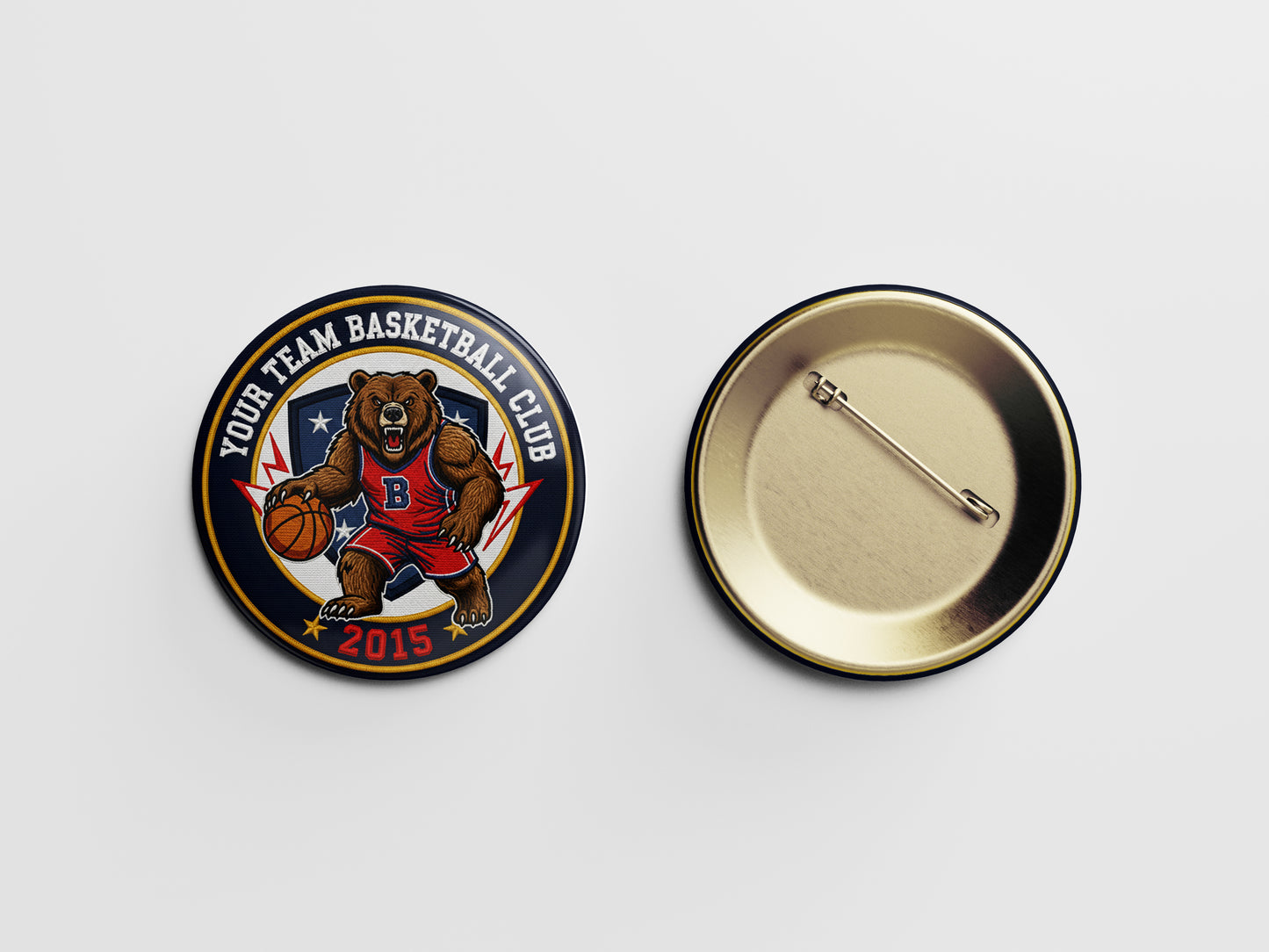 “Your Favorite Team” Basketball Button Pin
