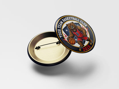 “Your Favorite Team” Basketball Button Pin